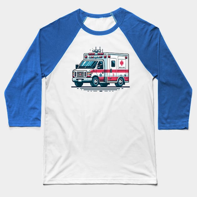 Ambulance Baseball T-Shirt by Vehicles-Art